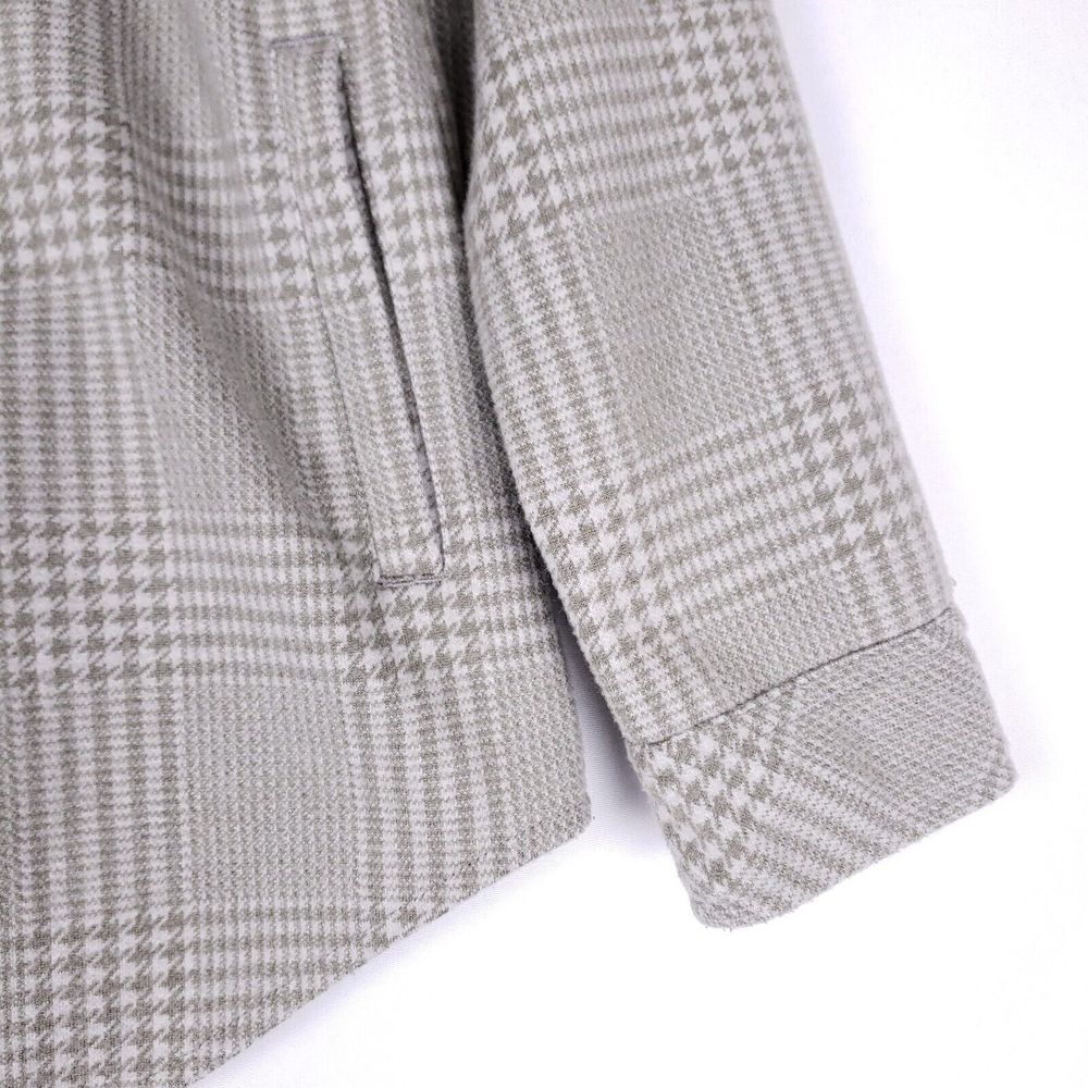 Dip Plaid Shirt Jacket Women Small Gray Button Front Shacket Long Sleeve Pockets - Picture 3 of 9